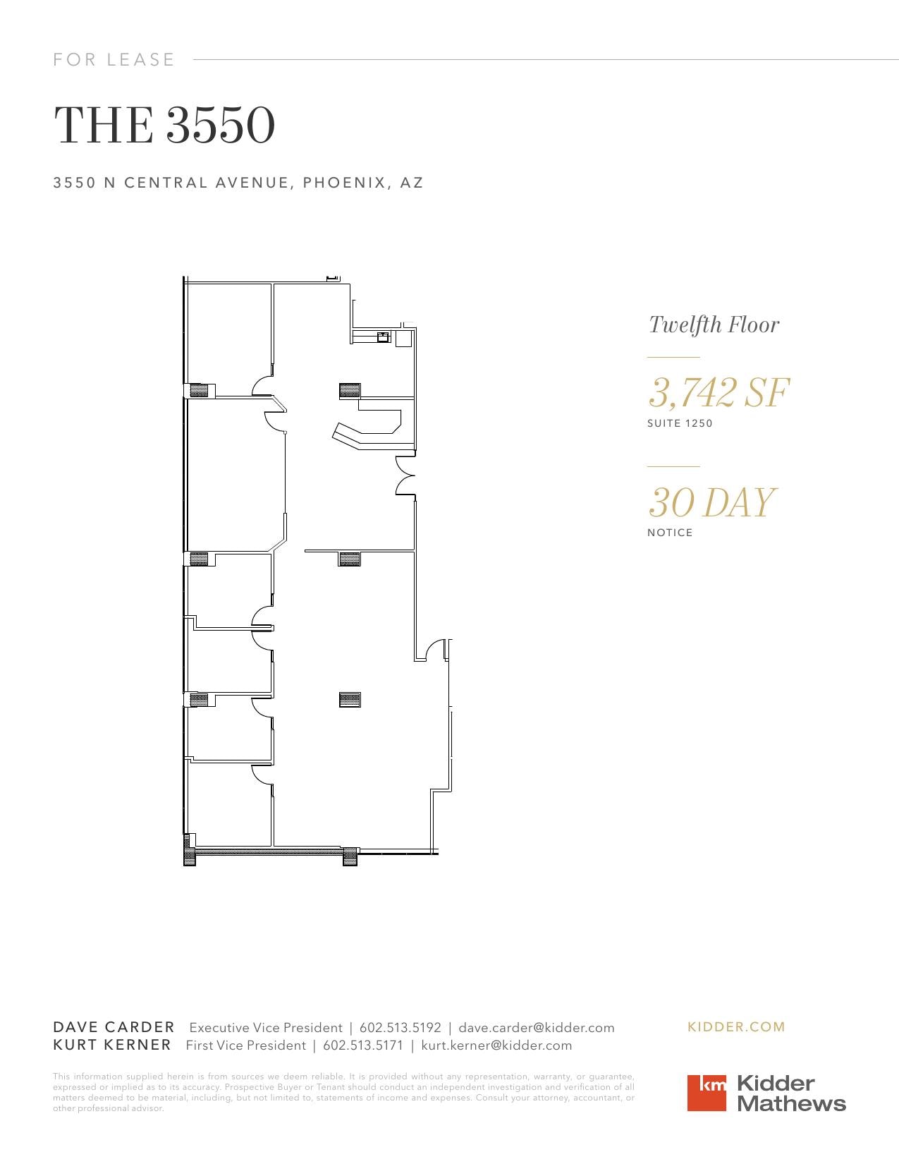 3550 N Central Ave, Phoenix, AZ for lease Floor Plan- Image 1 of 1