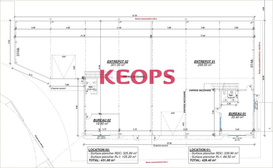 Flex in Villeneuve-Tolosane for lease - Floor Plan - Image 2 of 3