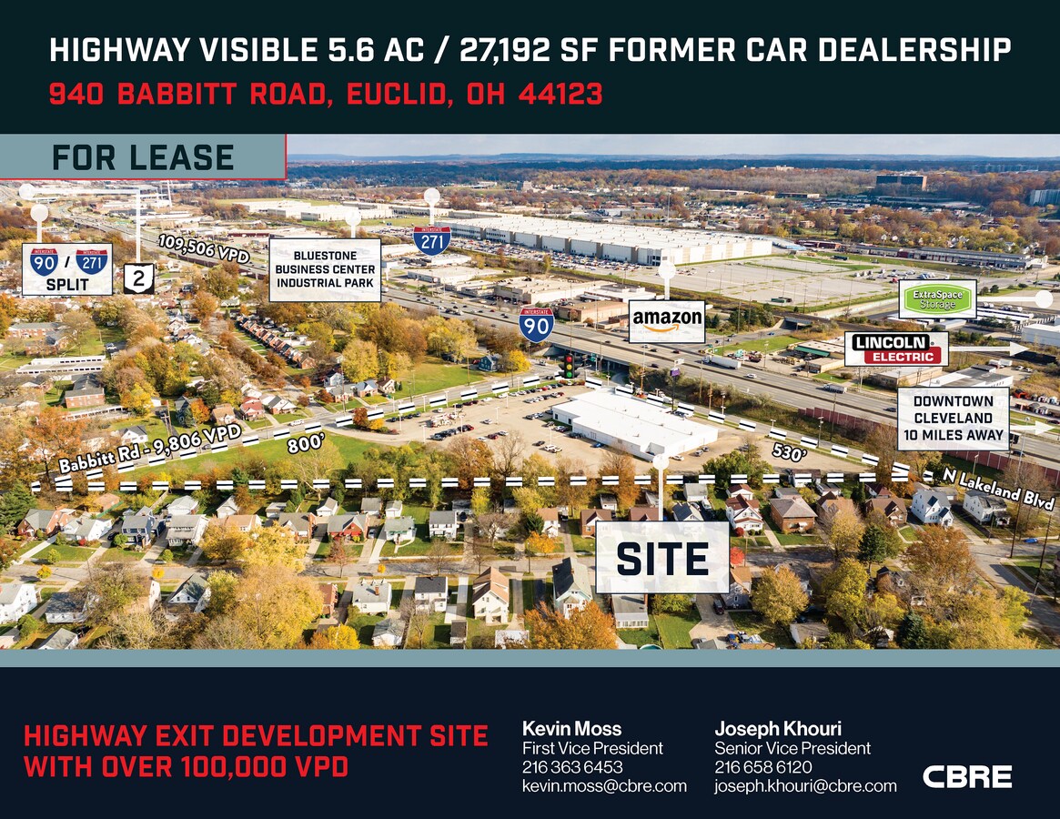 940 Babbitt Rd, Euclid, OH 44123 Highway Visible Former Car