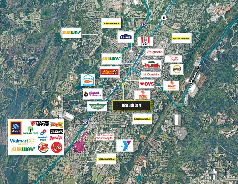 AL Vacant Retail Portfolio portfolio of 3 properties for sale on LoopNet.com - Aerial - Image 2 of 6
