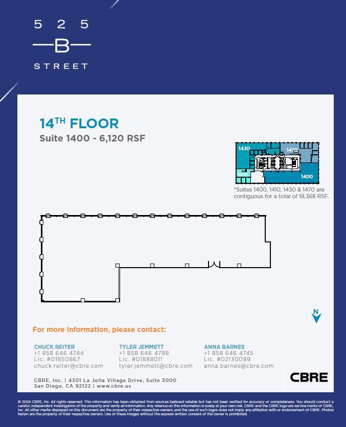 525 B St, San Diego, CA for lease Floor Plan- Image 1 of 2