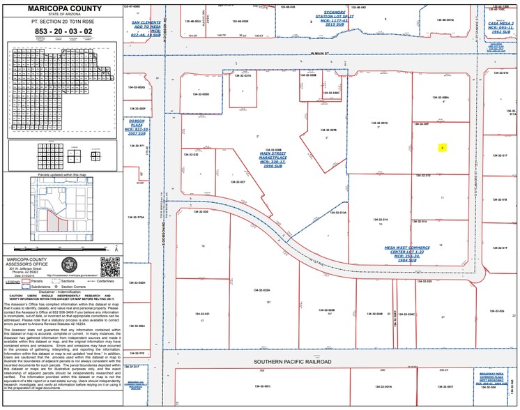 1833 W Main St, Mesa, AZ for lease - Plat Map - Image 2 of 2