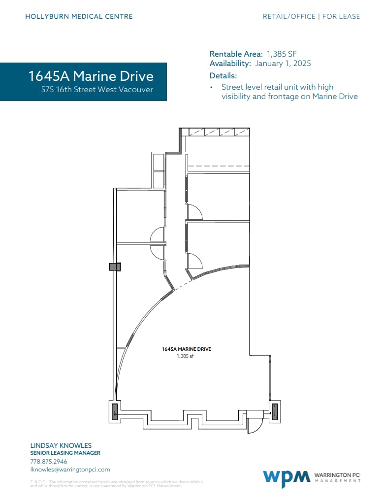 575 16th St, West Vancouver, BC for lease Floor Plan- Image 1 of 1
