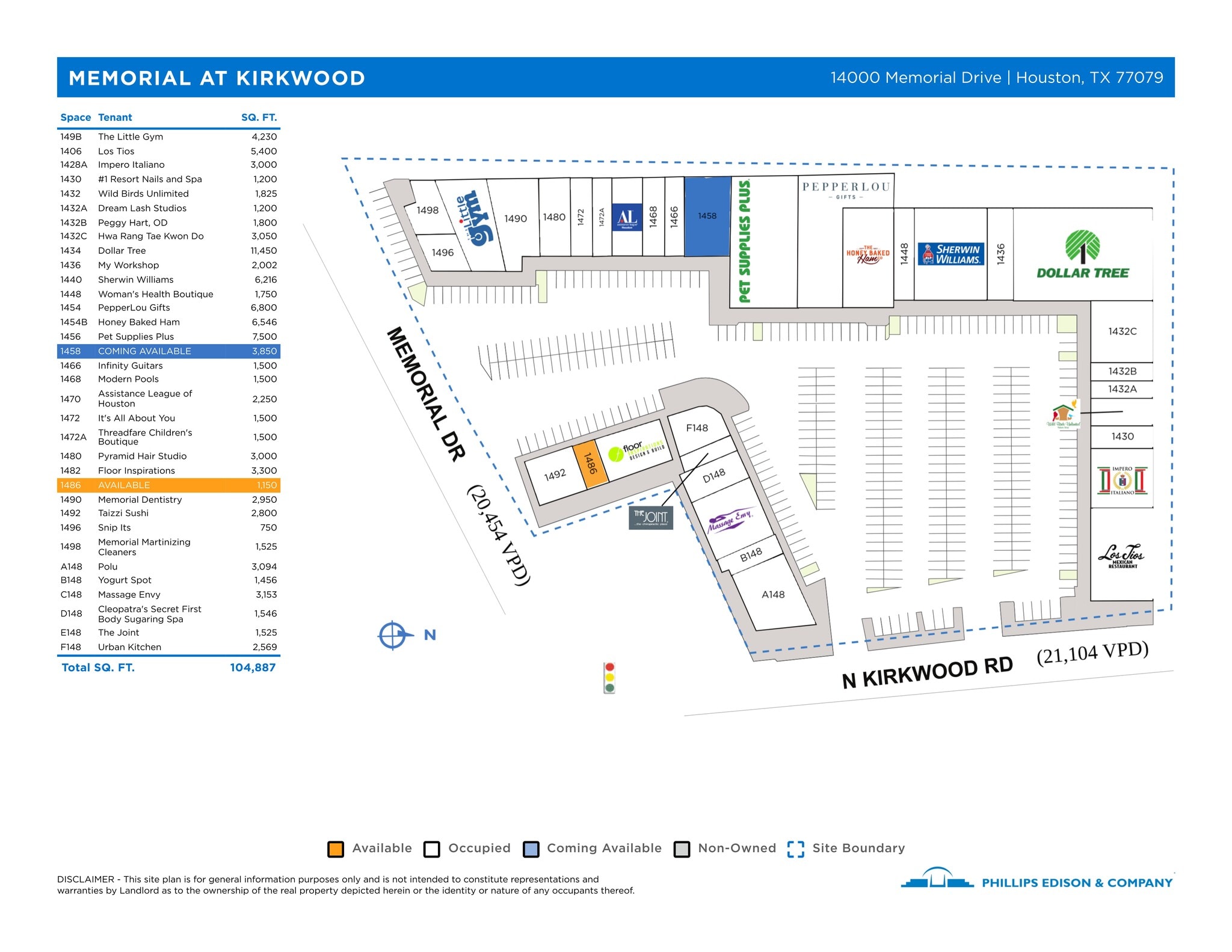 1136 N Kirkwood Rd, Houston, TX for lease Site Plan- Image 1 of 1