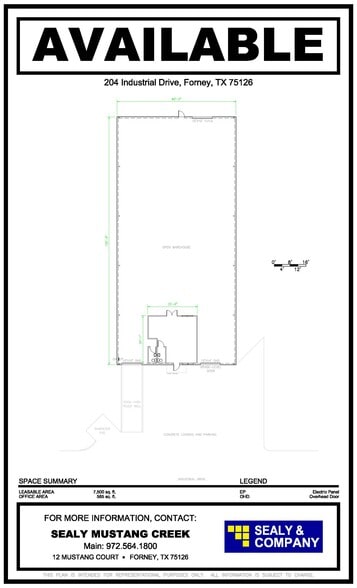 204 Industrial Dr, Forney, TX for lease - Floor Plan - Image 2 of 3