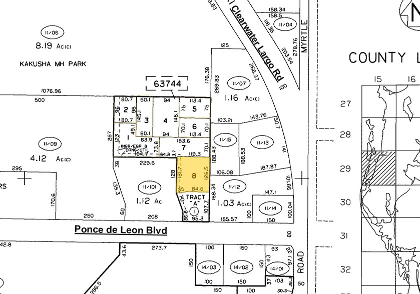 1180 Ponce De Leon Blvd, Clearwater, FL for lease - Plat Map - Image 2 of 6