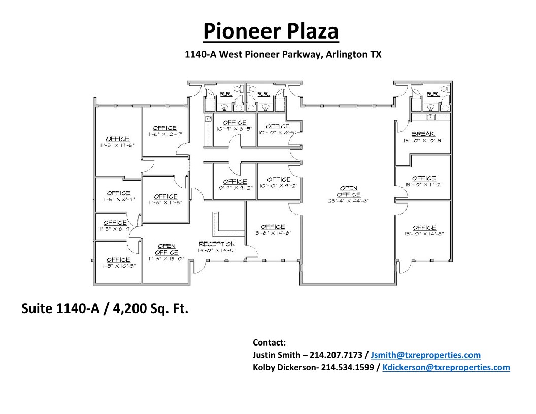 1116-1126 W Pioneer Pky, Arlington, TX for lease Floor Plan- Image 1 of 1