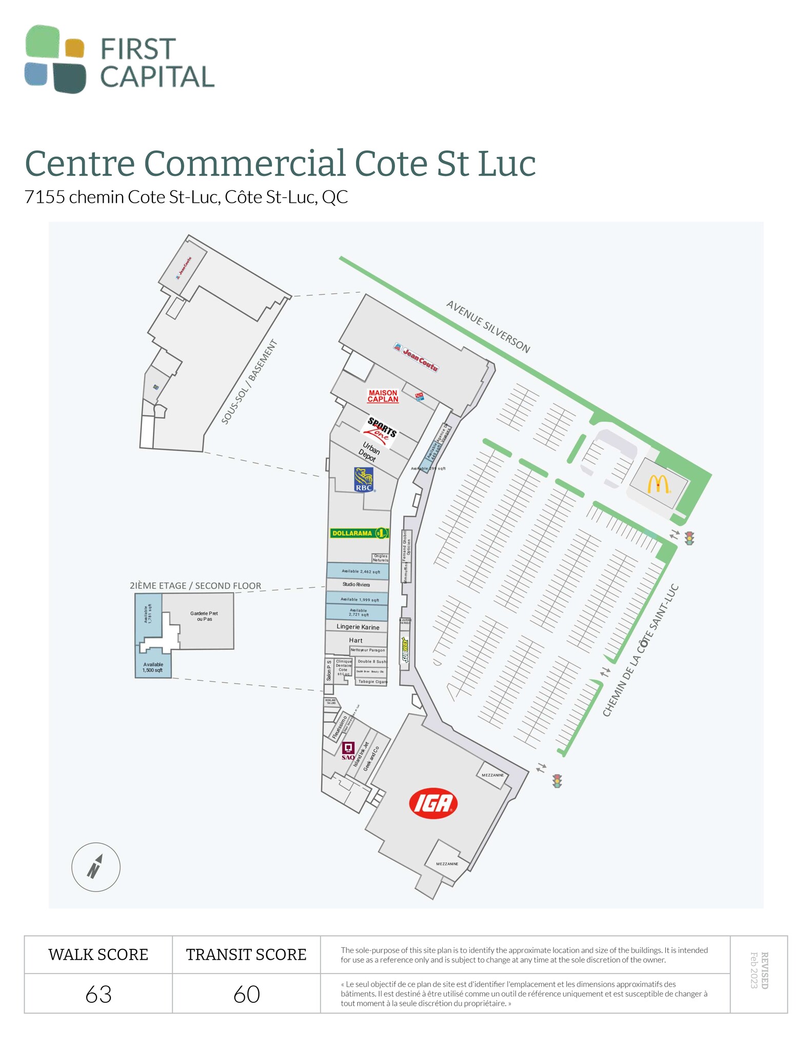 7001-7155 Ch Côte St-Luc, Montréal, QC for lease Site Plan- Image 1 of 2