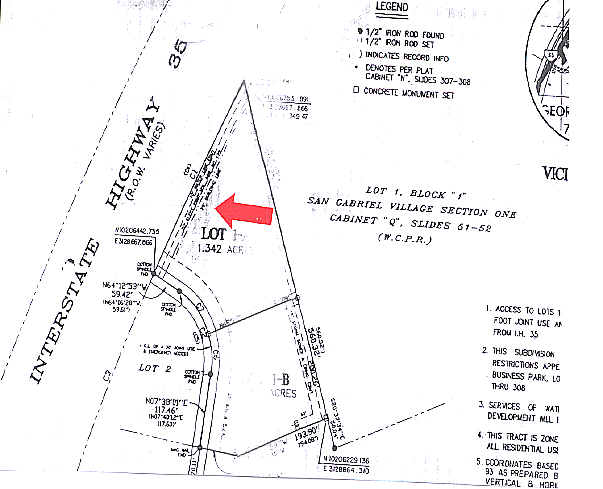 IH 35, Georgetown, TX for sale Plat Map- Image 1 of 1