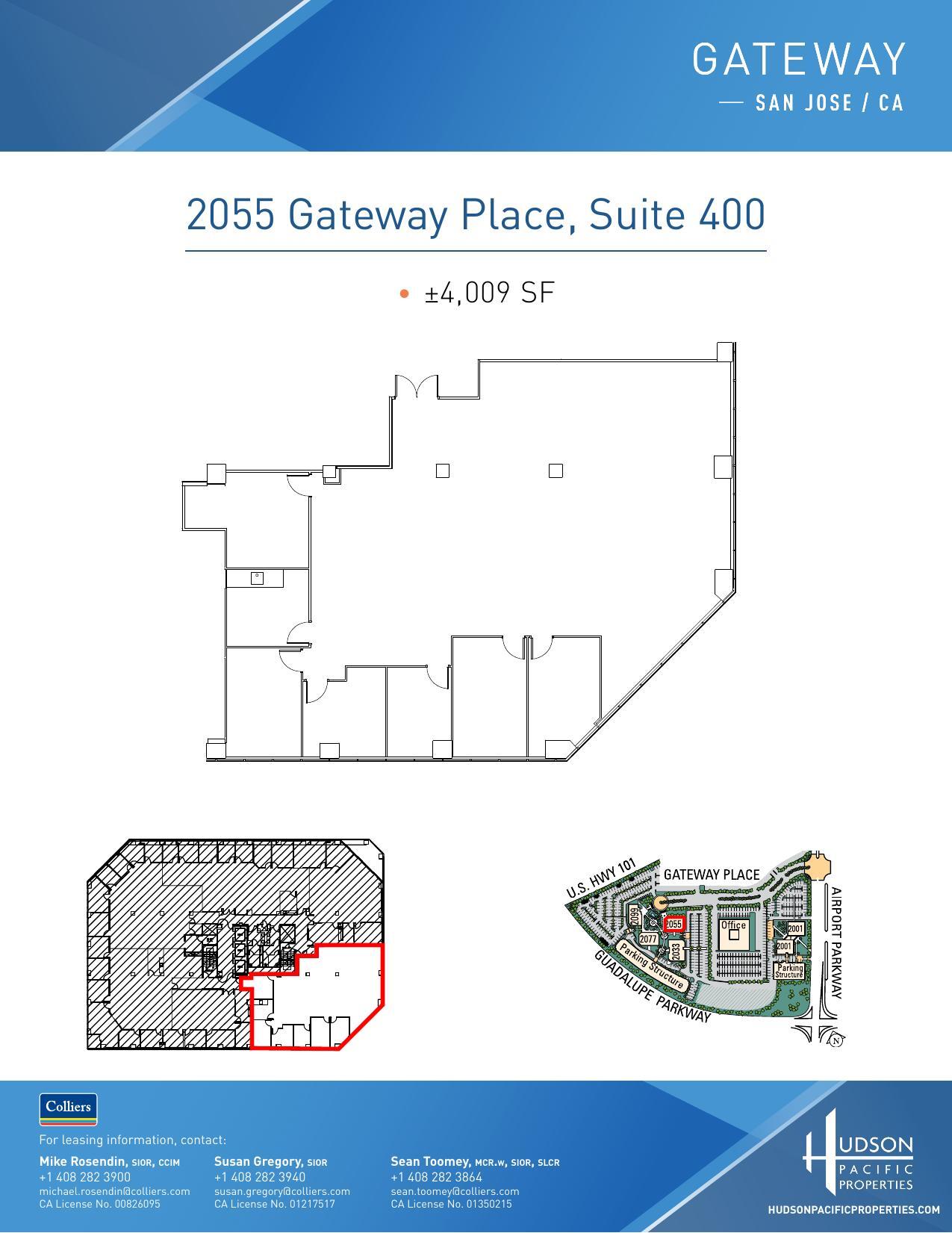 2033 Gateway Pl, San Jose, CA for lease Floor Plan- Image 1 of 1