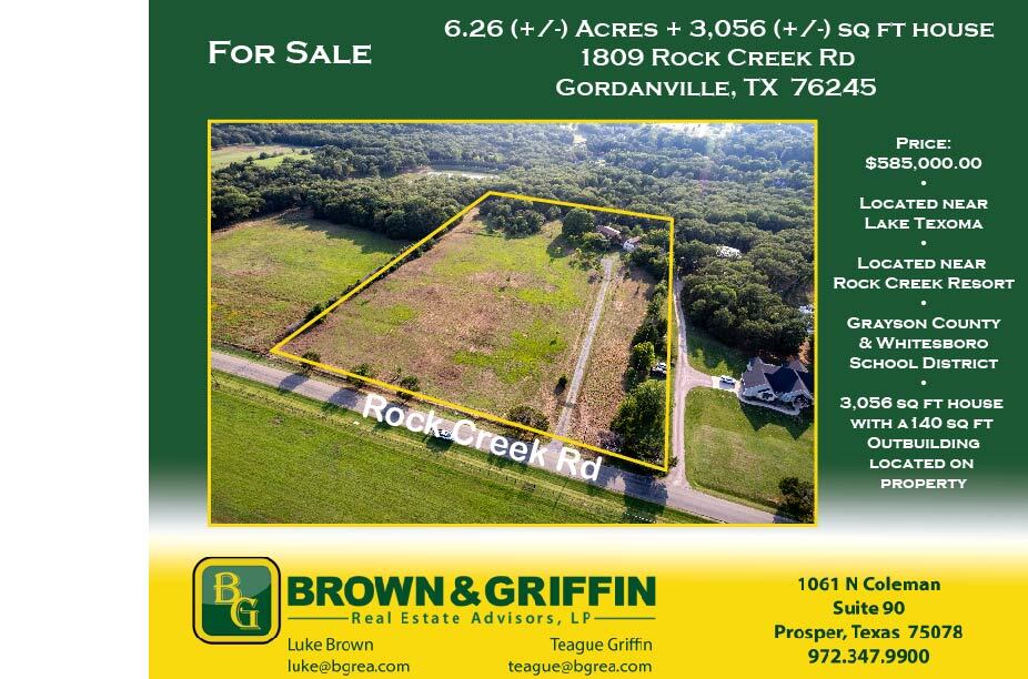 1809 Rock Creek Rd, Gordonville, TX for sale Primary Photo- Image 1 of 17