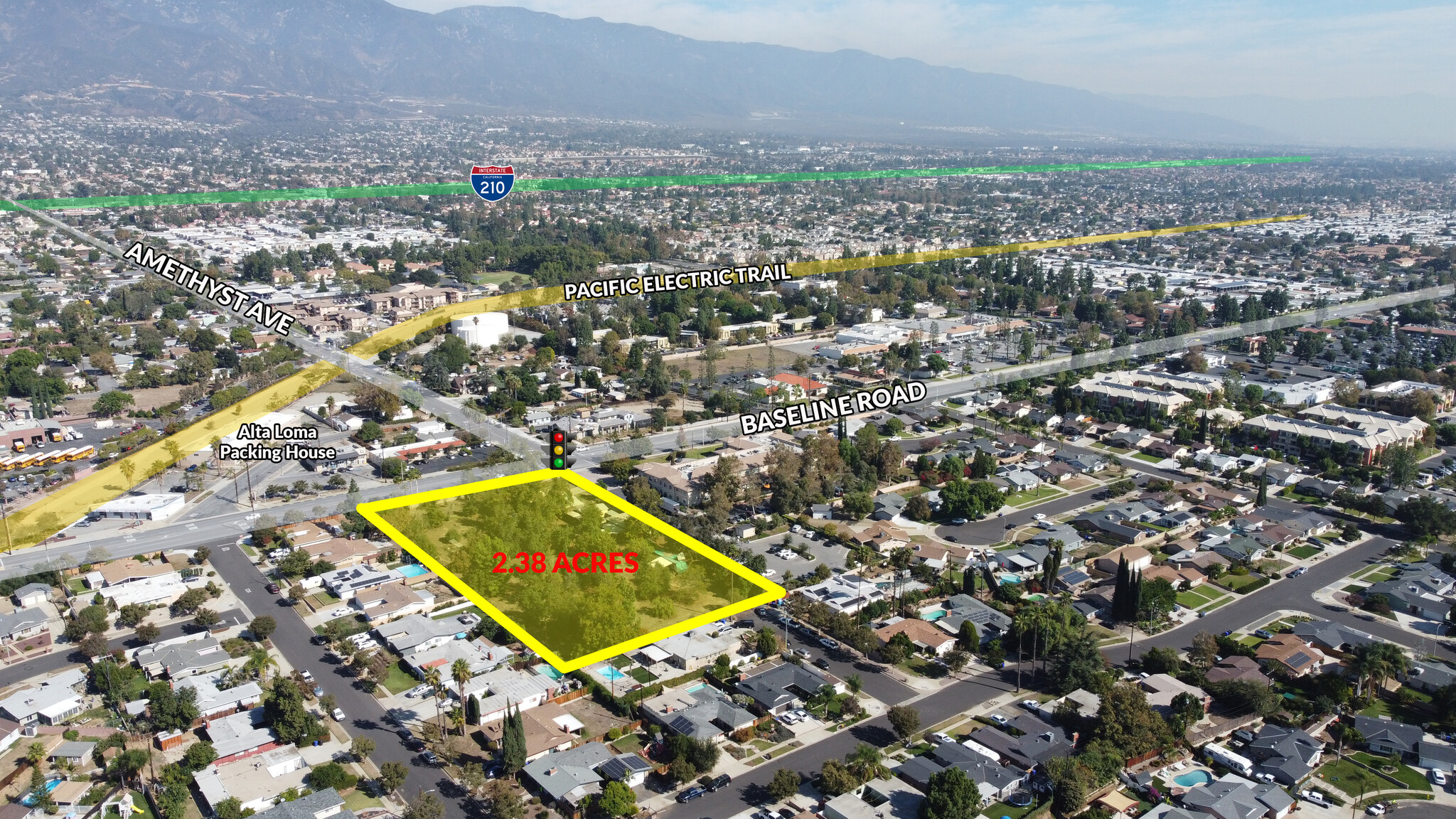 9505 Baseline Rd, Rancho Cucamonga, CA for sale Aerial- Image 1 of 2