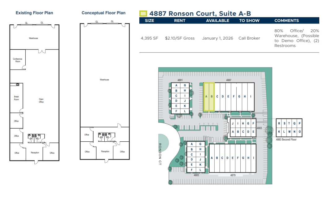 4883 Ronson Ct, San Diego, CA for lease Floor Plan- Image 1 of 1