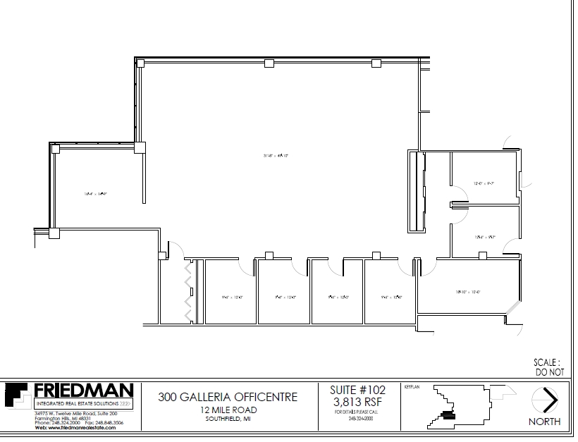 300 Galleria Officentre, Southfield, MI for lease Floor Plan- Image 1 of 2