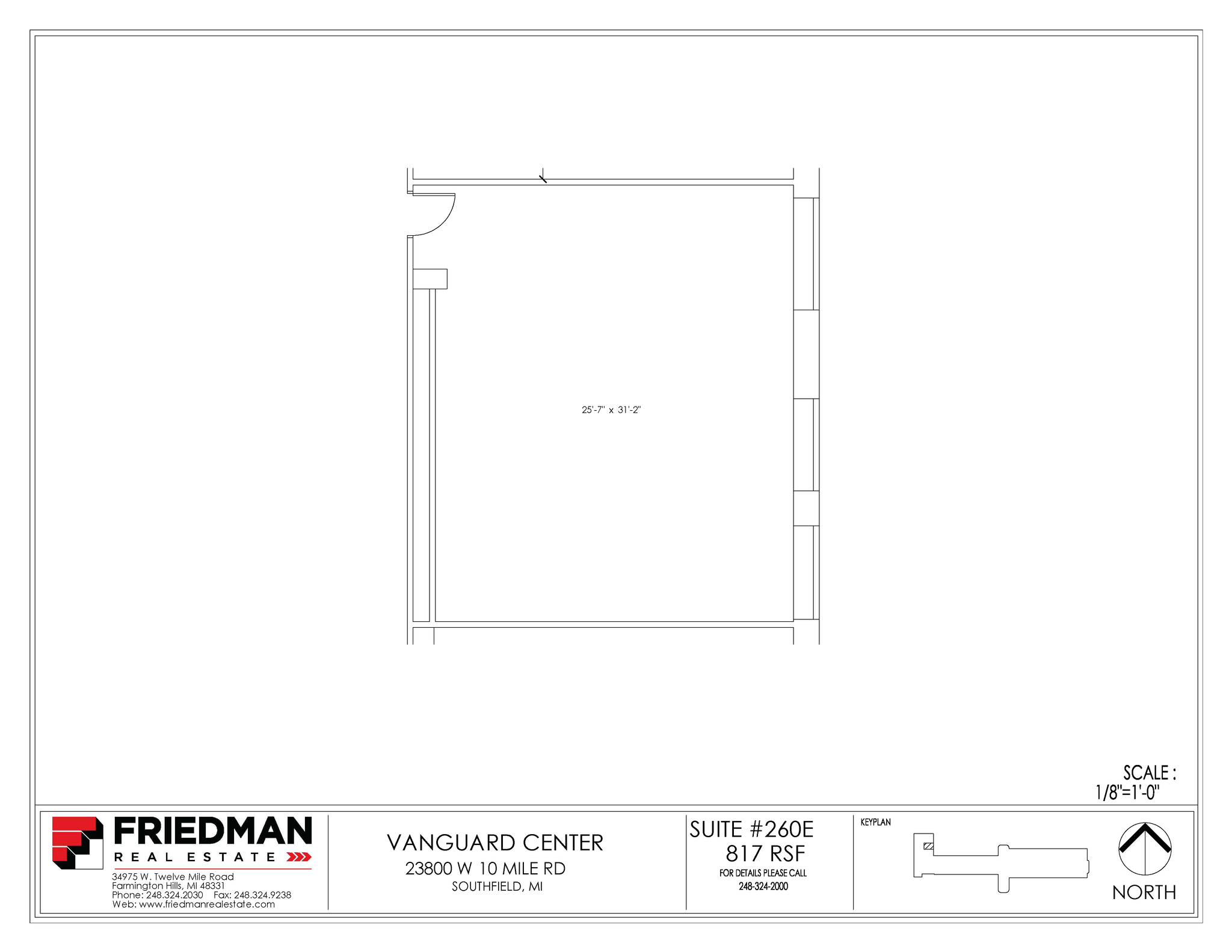 23800 W 10 Mile Rd, Southfield, MI for lease Floor Plan- Image 1 of 2