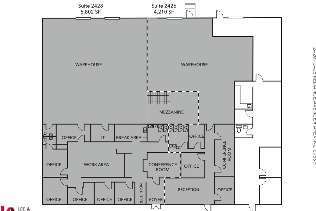 2420-2428 Reliance Ave, Apex, NC for lease Floor Plan- Image 1 of 1