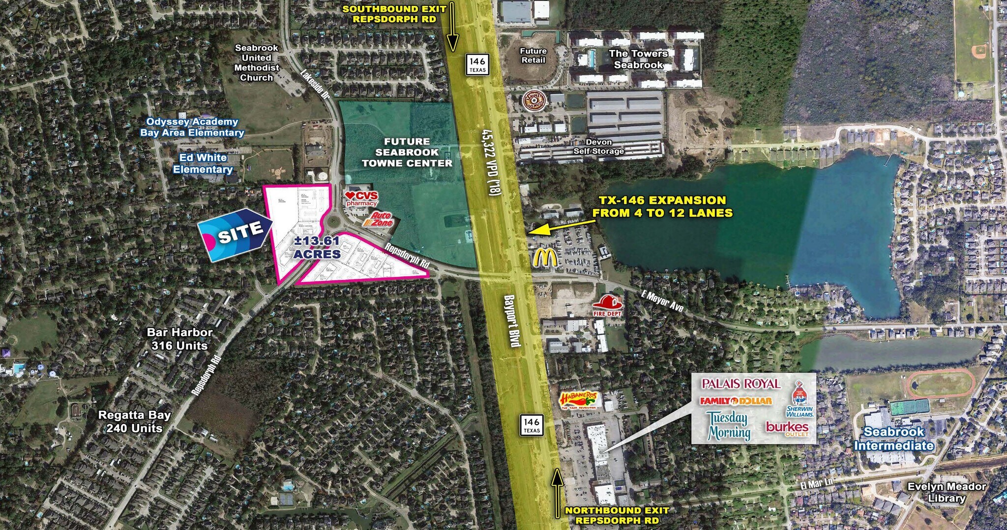 TX146 & Repsdorph Rd, Seabrook, TX 77586