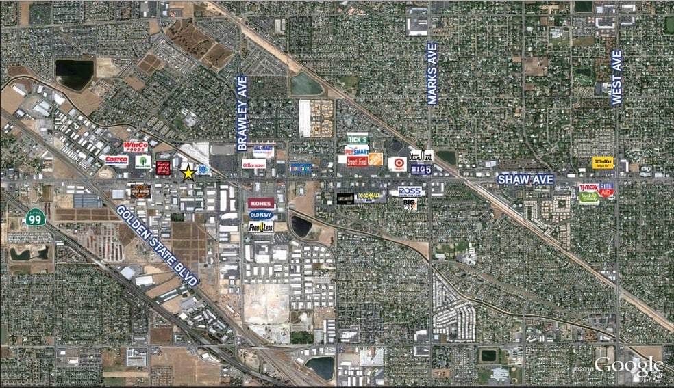 4222 W Shaw Ave, Fresno, CA for lease - Aerial - Image 3 of 13