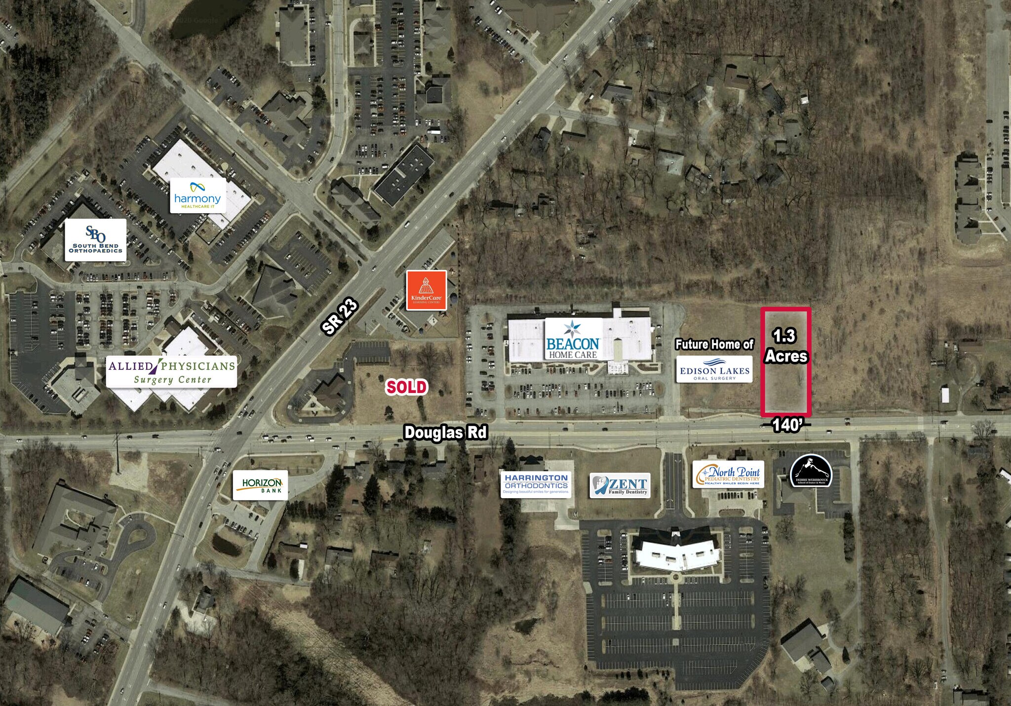 3355 Douglas Rd, South Bend, IN for sale Aerial- Image 1 of 1