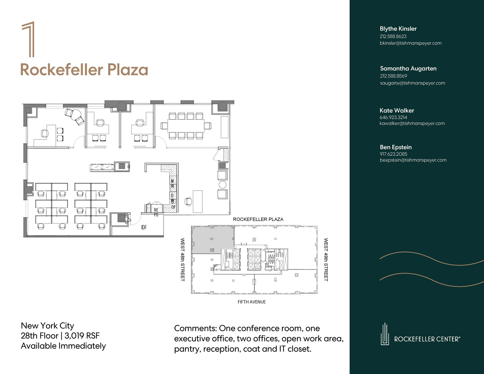 1 Rockefeller Plaza, New York, NY for lease Floor Plan- Image 1 of 1