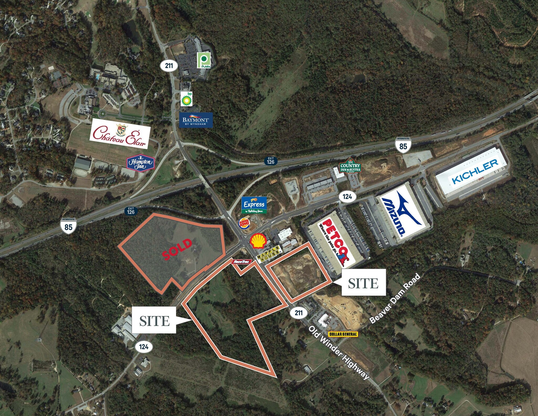 Hwy 124 & Hwy 211, Braselton, GA for sale Aerial- Image 1 of 1