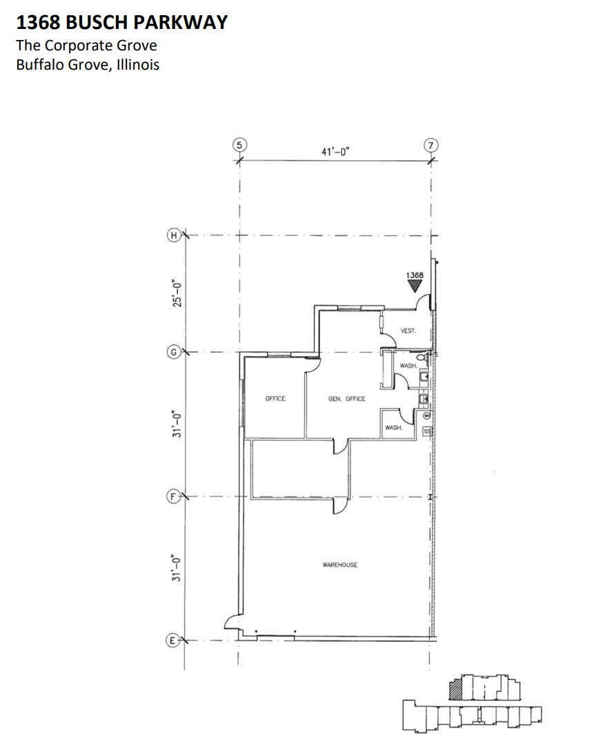 1300-1398 Busch Pky, Buffalo Grove, IL for lease Floor Plan- Image 1 of 1