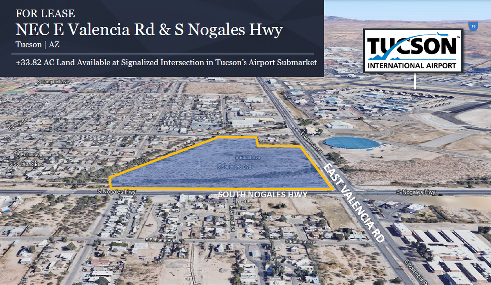 NW Park Ave & Valencia Rd, Tucson, AZ for lease - Aerial - Image 1 of 3