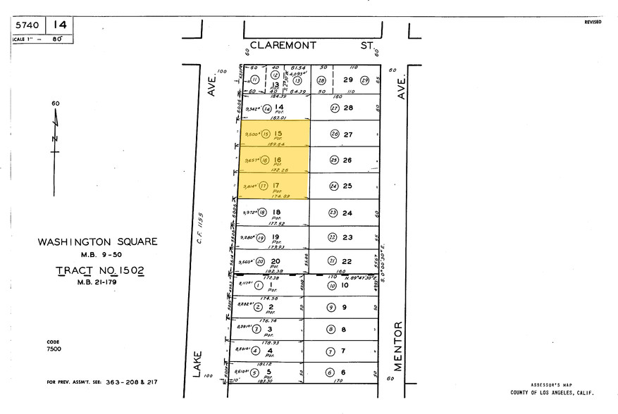 1190-1192 N Lake Ave, Pasadena, CA for sale - Plat Map - Image 1 of 1