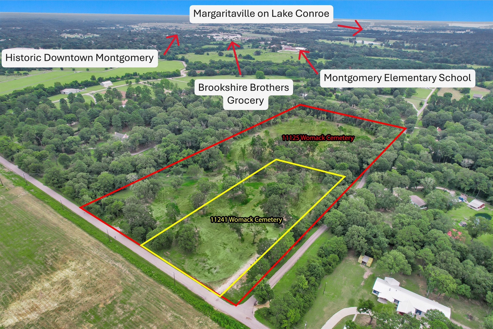 3 Acres Womack Cemetery rd, Montgomery, TX for sale Aerial- Image 1 of 11