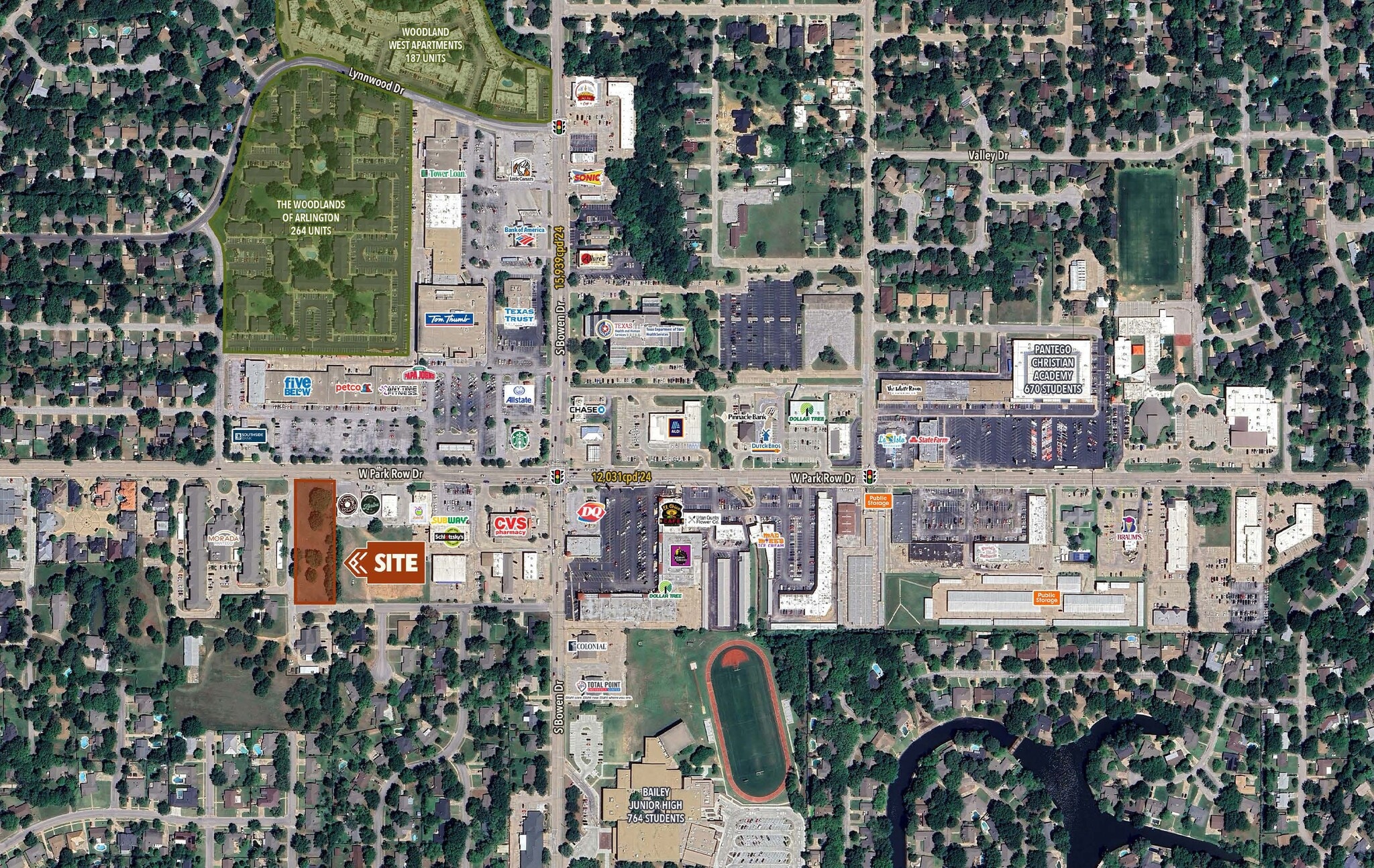 2600 W Park Row Dr, Pantego, TX for lease Aerial- Image 1 of 2