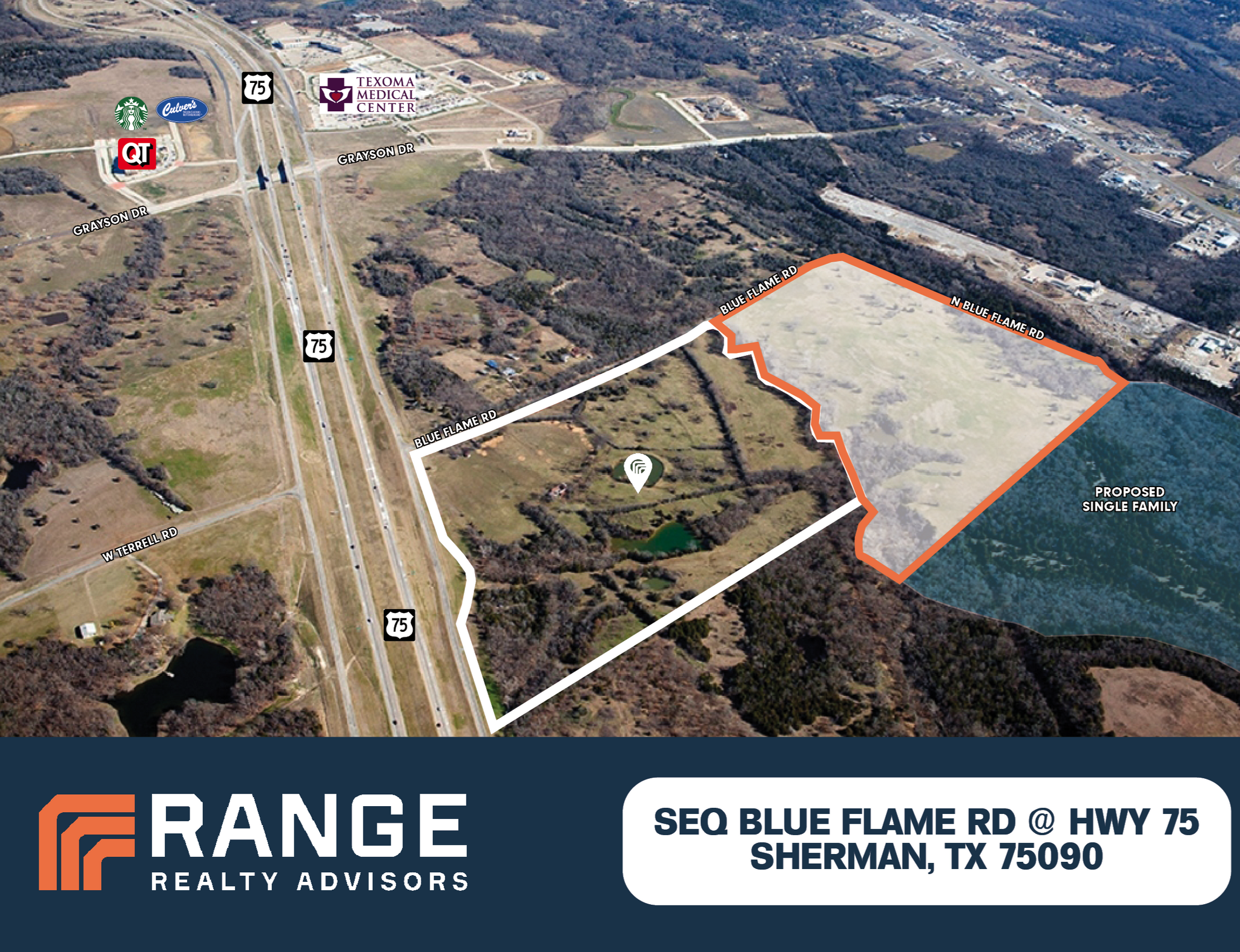 Blue Flame Road, Sherman, TX for sale Aerial- Image 1 of 2