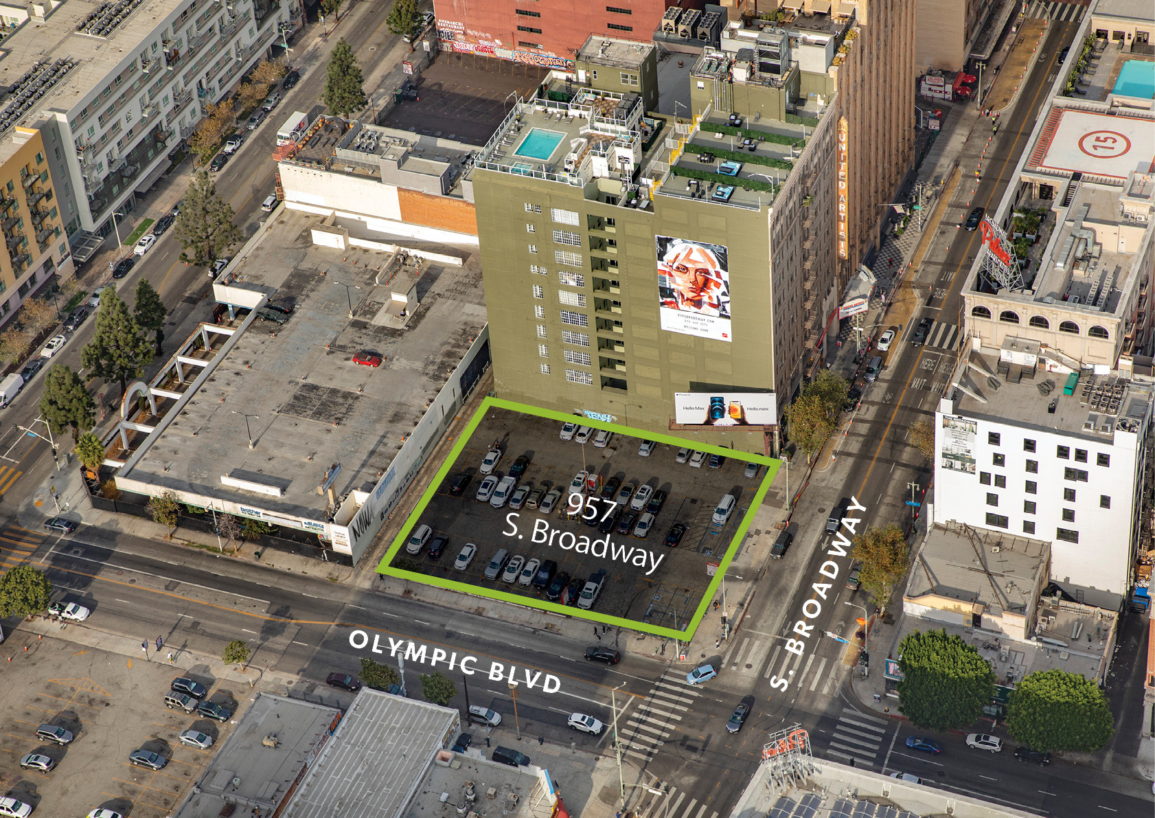 943-957 S Broadway, Los Angeles, CA for sale Aerial- Image 1 of 9