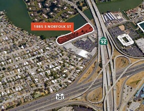1885 S Norfolk St, San Mateo, CA - AERIAL  map view