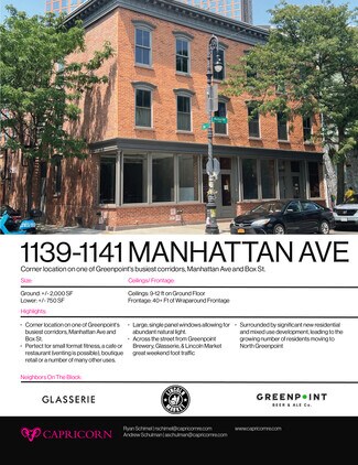 More details for 1139-1141 Manhattan Ave, Brooklyn, NY - Retail for Lease