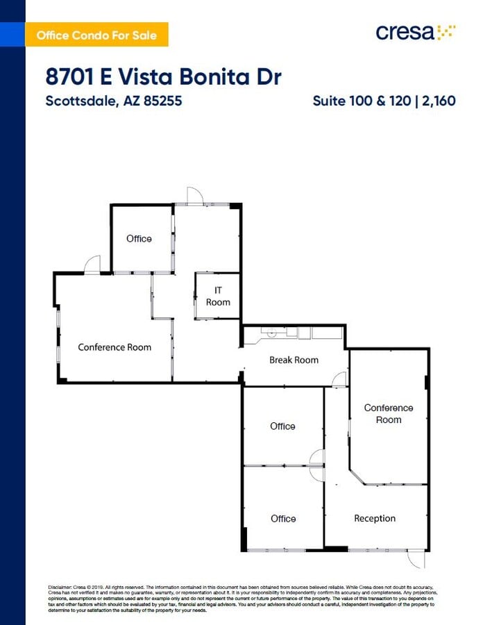 8701 E Vista Bonita Dr, Scottsdale, AZ 85255 - Unit 100 &  120 -  - Floor Plan - Image 1 of 1