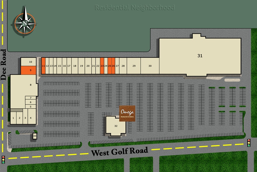 9000-9196 W Golf Rd, Niles, IL for lease - Site Plan - Image 1 of 2