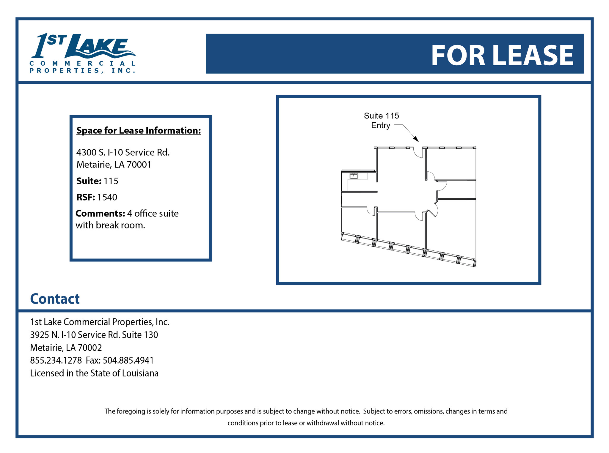 4300 S I-10 Service Rd, Metairie, LA for lease Floor Plan- Image 1 of 1