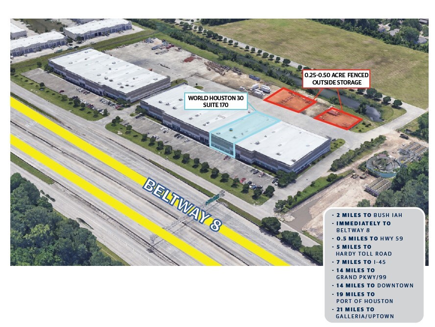 Beltway 8 @ JFK Blvd, Houston, TX for lease Aerial- Image 1 of 3