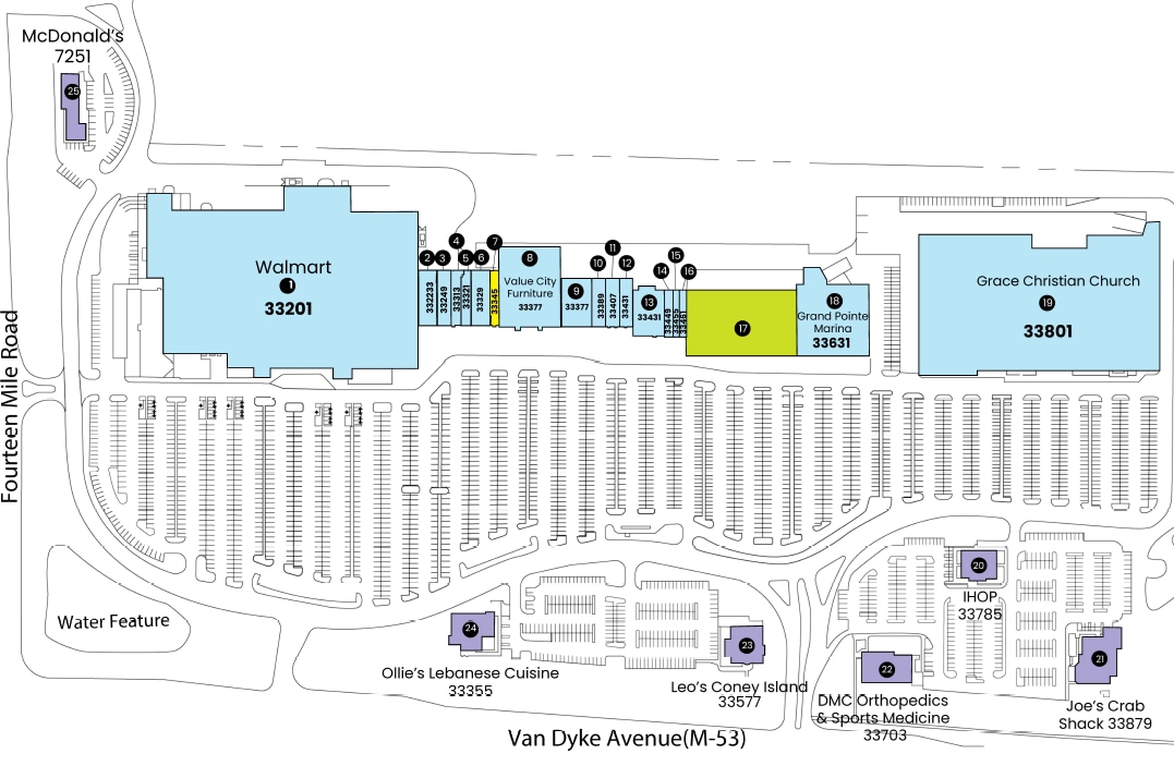 33233-33461 Van Dyke Ave, Sterling Heights, MI for lease Site Plan- Image 1 of 2