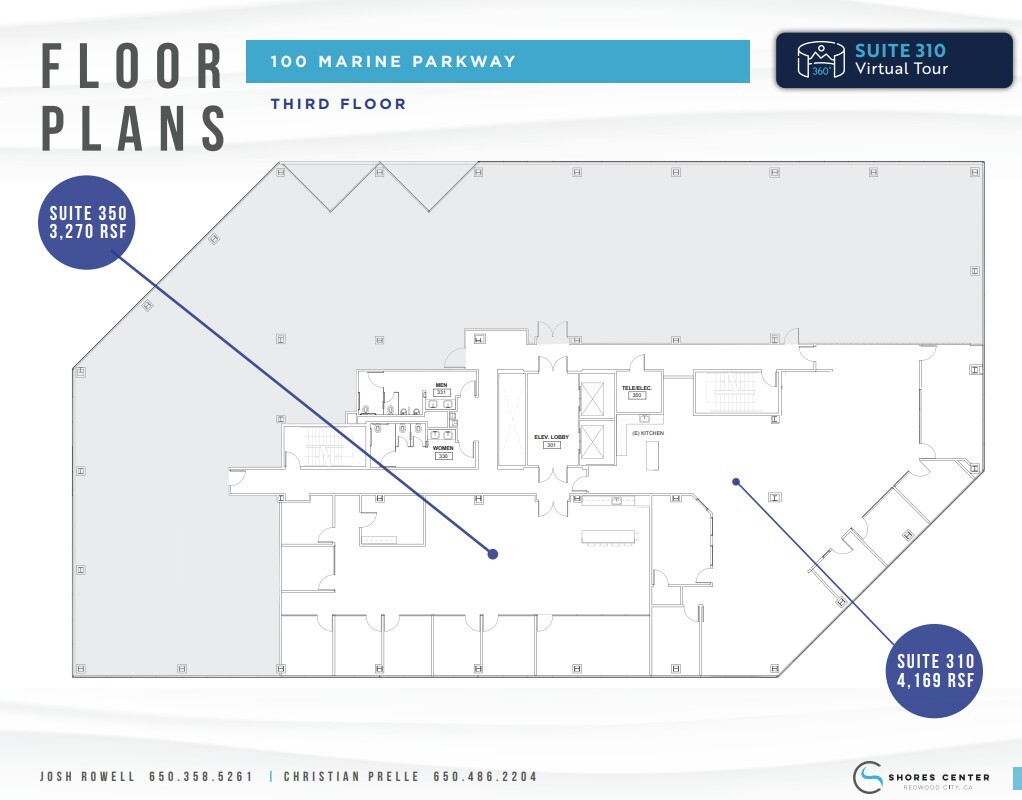 3 Twin Dolphin Dr, Redwood City, CA for lease Floor Plan- Image 1 of 1
