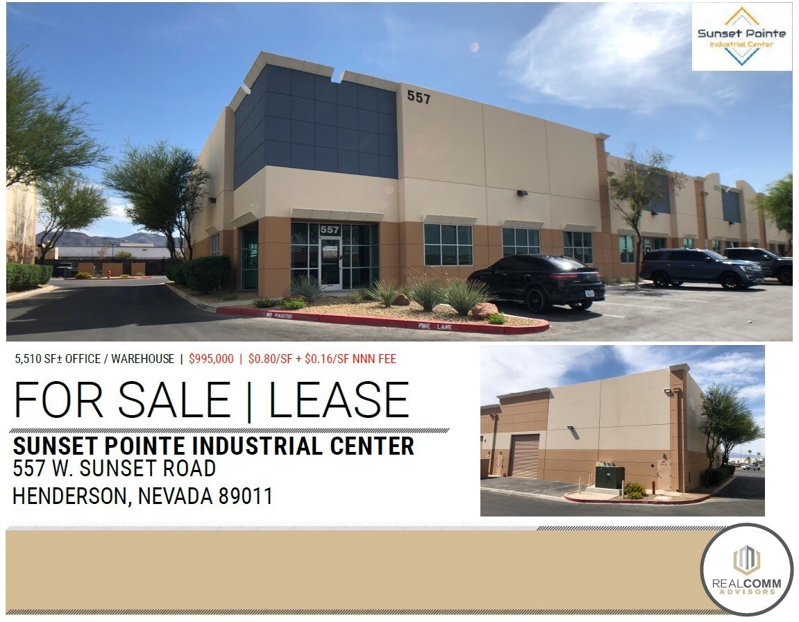 557 W Sunset Rd, Henderson, NV for sale Building Photo- Image 1 of 1