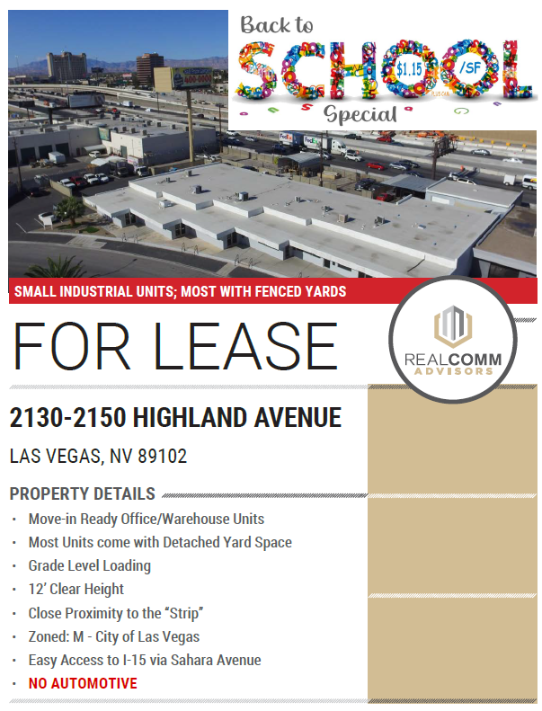 2130-2150 Highland Ave, Las Vegas, NV for lease Building Photo- Image 1 of 8