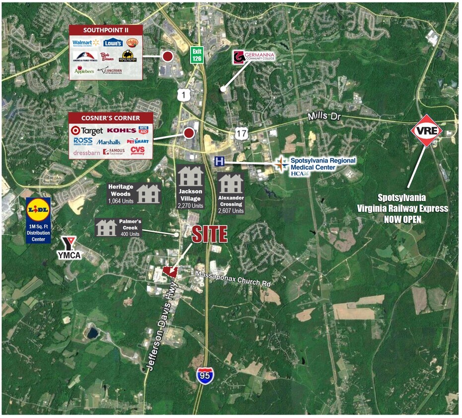 8608 Jefferson Davis Hwy, Fredericksburg, VA for lease Aerial- Image 1 of 5