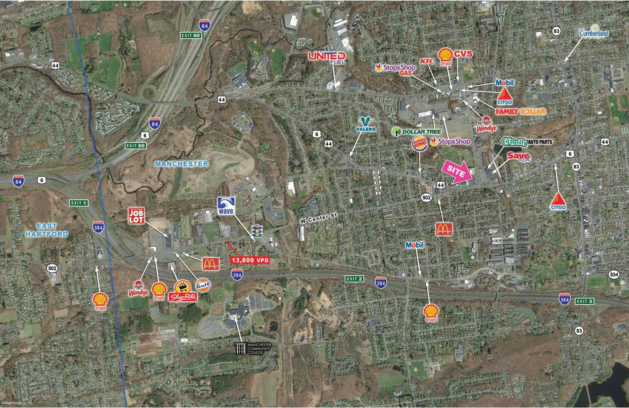 335 Center St, Manchester, CT for sale Aerial- Image 1 of 1