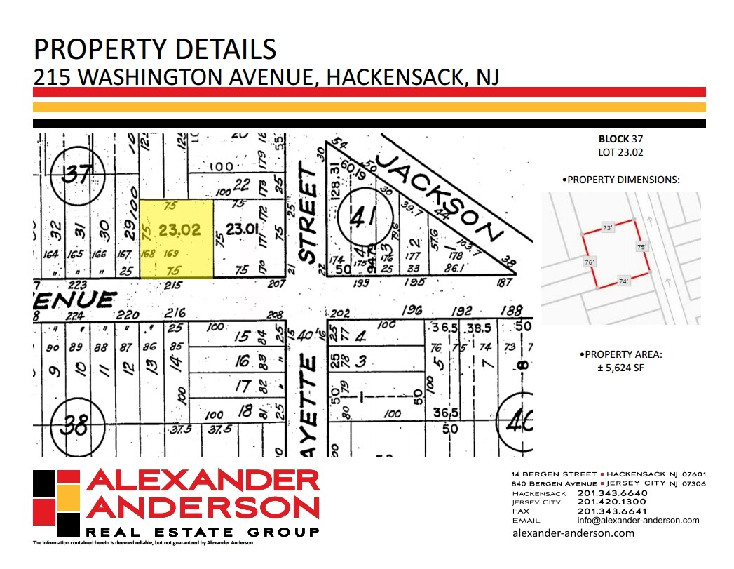 215 Washington Ave, Hackensack, NJ for sale Plat Map- Image 1 of 1