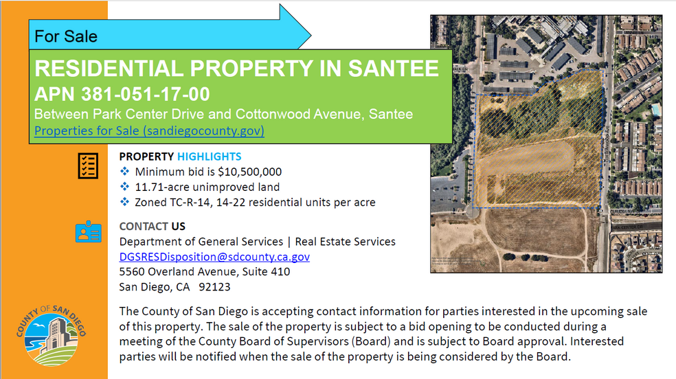 Cottonwood Ave & Park Center Dr, Santee, CA for sale - Other - Image 1 of 2