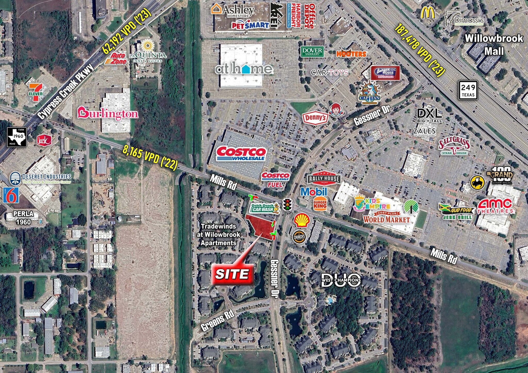 SWQ of Gessner Rd & Mills Rd, Houston, TX for sale Primary Photo- Image 1 of 3