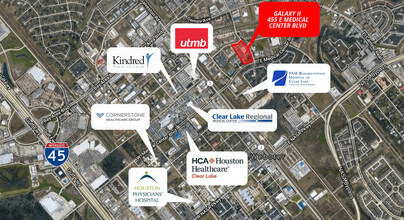 455 E Medical Center Blvd, Webster, TX - aerial  map view