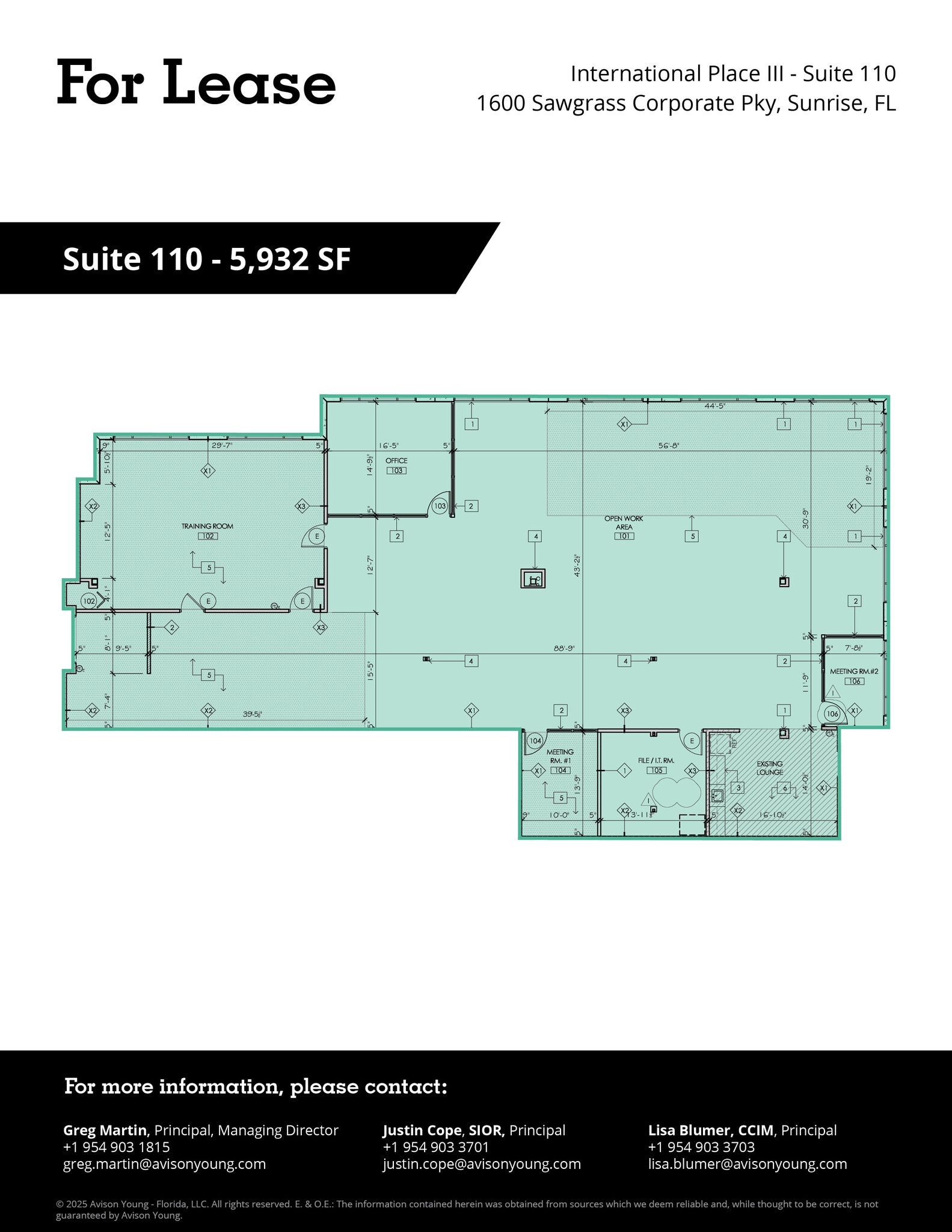 1600 Sawgrass Corporate Pky, Sunrise, FL for lease Floor Plan- Image 1 of 10
