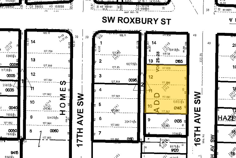 9609-9617 16th Ave SW, Seattle, WA for lease - Plat Map - Image 1 of 1